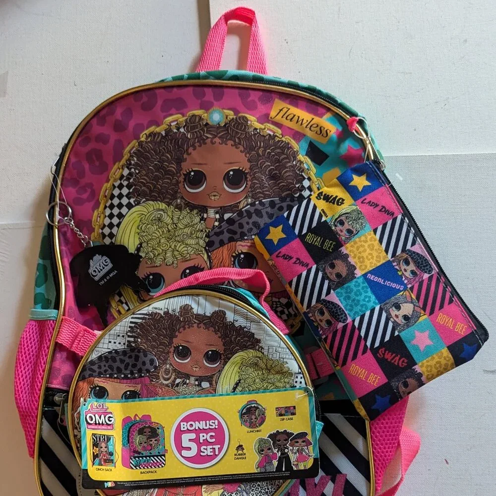 NWT LOL Surprise! Slay the Runway 5p Backpack Set Fashion L.O.L. Dolls Xmas Gift